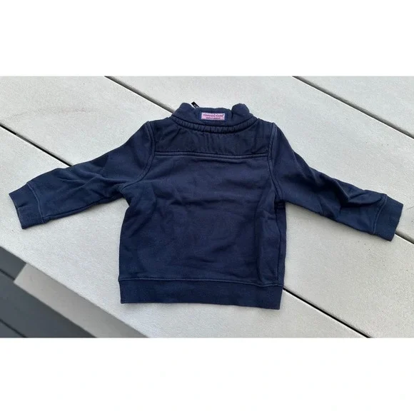 Vineyard Vines Boys Navy Blue Quarter Zip Pullover Toddler Size 2T Cotton - Picture 2 of 4